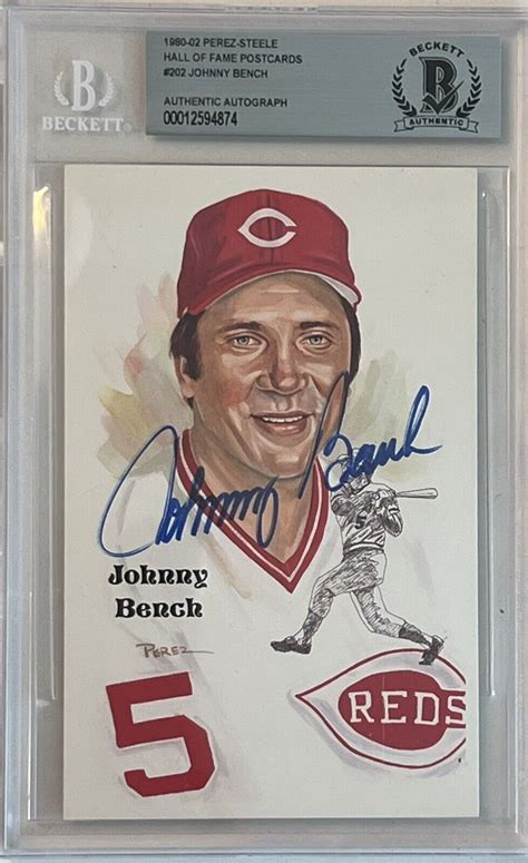 Johnny Bench Autographed Memorabilia Signed Photo Jersey