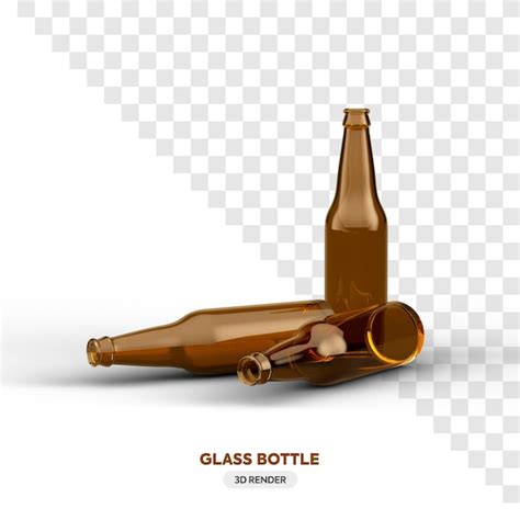 Premium Psd Realisitc Glass Bottle 3d Render