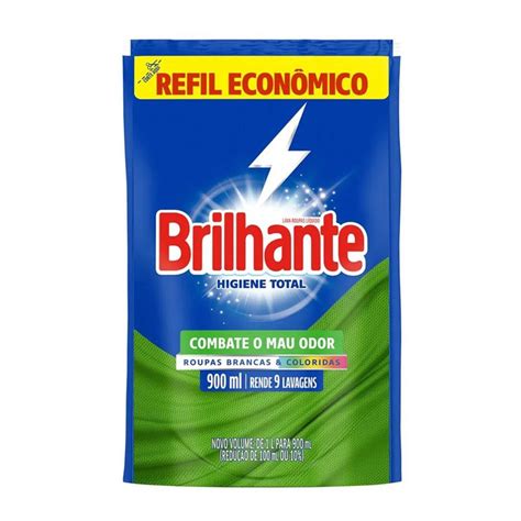 Sabão Liquido Brilhante Higiene Total Refil 900ml Loja i9Bitz