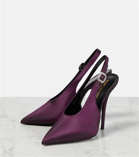 Saint Laurent Yasmeen Silk Slingback Pumps Saint Laurent