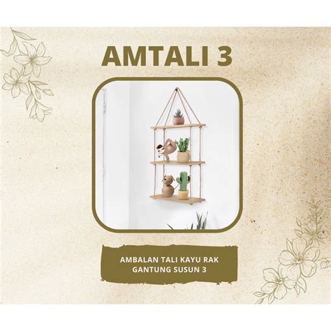 Jual Amtali Macrame Rak Dinding Susun Ambalan Gantung Tali Wall