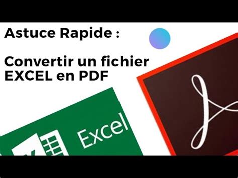 Comment Convertir Un Fichier Excel En PDF YouTube