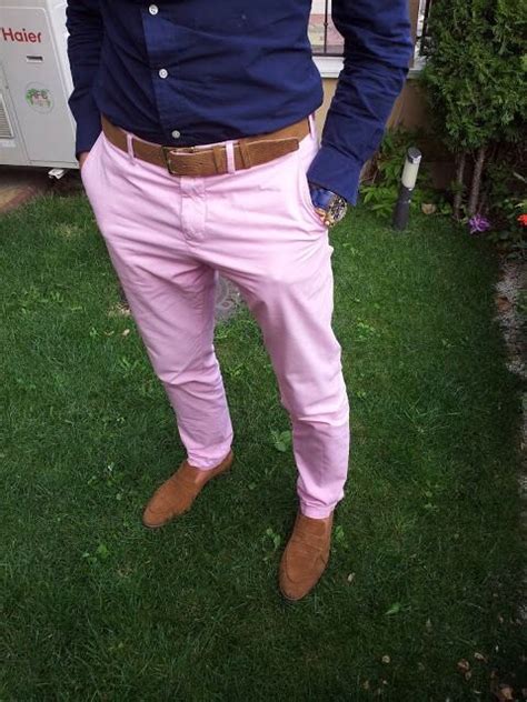 Sprezzatura Eleganza Mens Casual Outfits Summer Mens Pink Pants Men