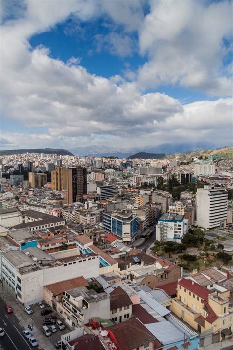 Aerial view of Quito stock image. Image of south, contemporary - 131695393