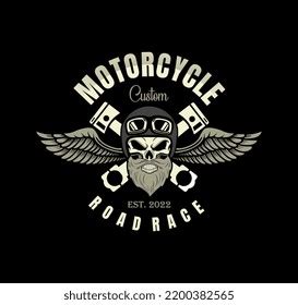 Skull Motorcycle Logo Design Template Stock Vector (Royalty Free) 2200382565 | Shutterstock