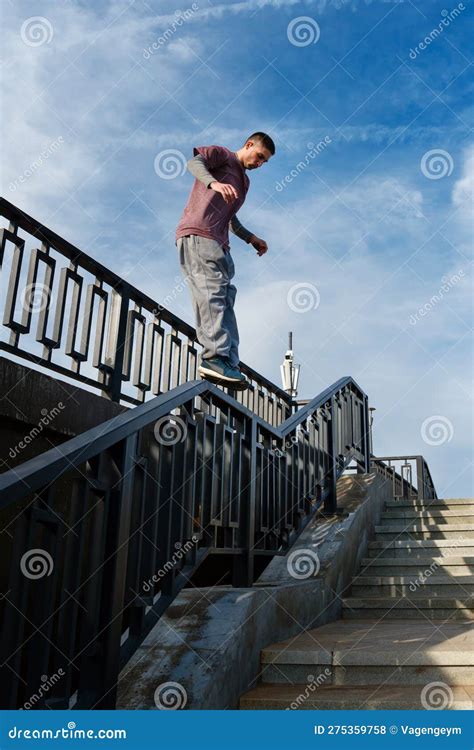 Man Doing Parkour Free Runner Stock Photo Image Of Sport Energetic