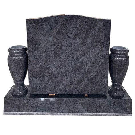 Bahama Blue Granite Serp Top Upright Headstone For Gravestone With