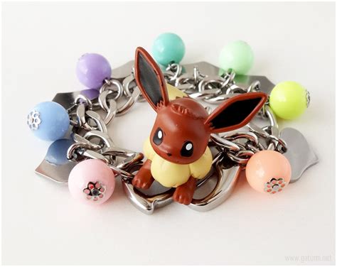 Pokemon Eevee Charm Bracelet Pastel Colors Stainless Steel