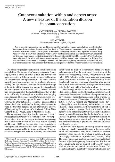 cutaneous saltation    arms   measure