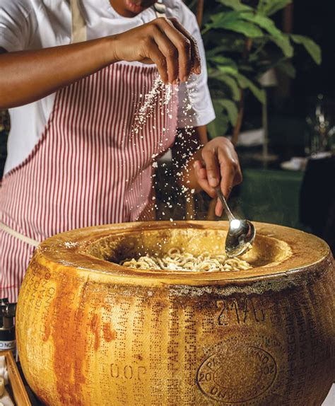 Table Side Reggiano Wheel Service At Tre Vele