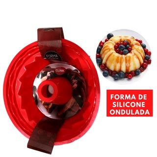 Forma De Pudim Bolo Torta Silicone Vazada Redonda Furo Microondas