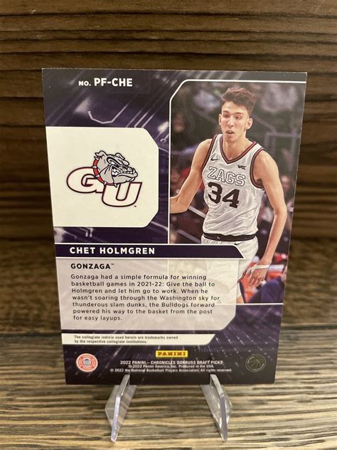 2022 Chronicles Donruss Draft Picks Chet Holmgren 49 Gonzaga