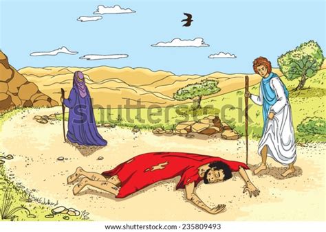 Illustration Parable Good Samaritan Stock Vector Royalty Free