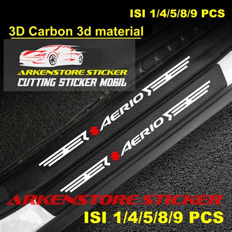 Jual 9pcs Sticker Sill Plate Carbon 3d Mobil Suzuki Aerio Sticker