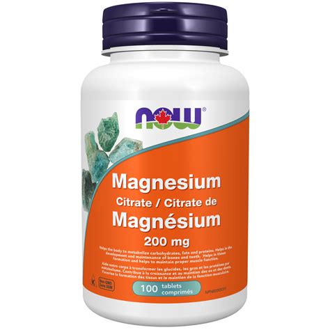 Magnesium Citrate Mg Tablets Now Foods Canada