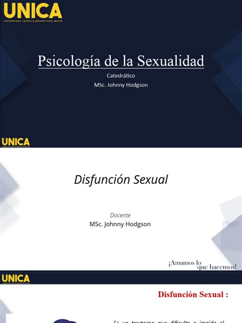 Psicología De La Sexualidad Clase 7 Disfunciones Sexuales Pdf Disfunción Sexual