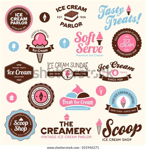 Set Vintage Modern Ice Cream Shop Stock Vector (Royalty Free) 101946271 ...