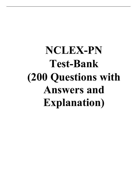 NCLEX PN Test Bank 2023 200 Questions With Answers And Explanation