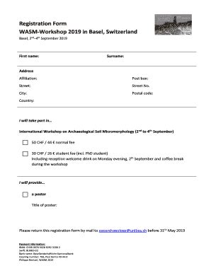 Fillable Online Registration Form Wasm Workshop In Basel