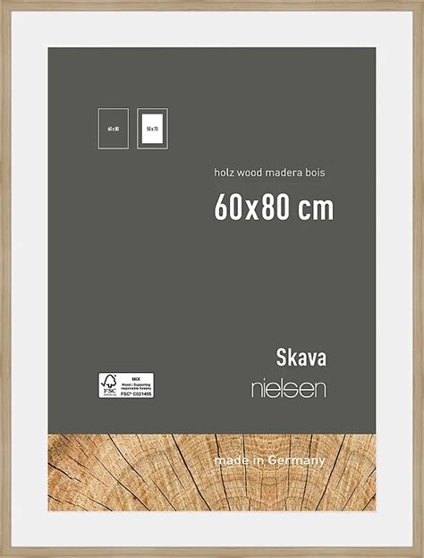 Nielsen Design Bilderrahmen Mit Passepartout 60 X 80 Cm Holz Eiche