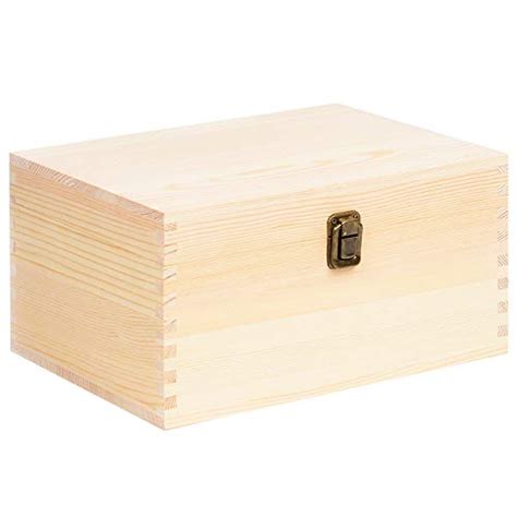 Extra Large Rectangle Unfinished Pine Wood Box Natural Diy Craft Stash