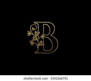 Initial B Monogram Alphabet Feather Font Stock Vector Royalty Free