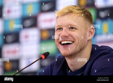 England Goalkeeper Aaron Ramsdale During A Press Conference At The Al