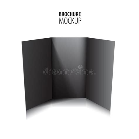 Blank Trifold Paper Brochure Mockup Isolated On White Vector