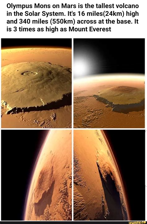 Olympus Mons On Mars Is The Tallest Volcano In The Solar System It S