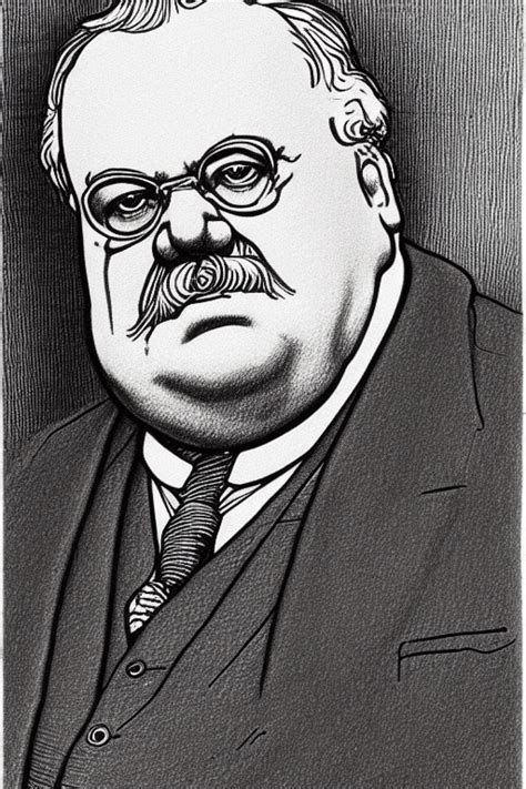 GK Chesterton Realistic Detailed Line Drawing Creative Fabrica