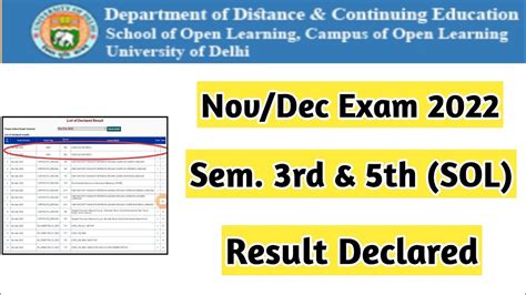 Du Sol Result Declared Sem 3rd And 5th Ran2goal DU SOL Du Dusol