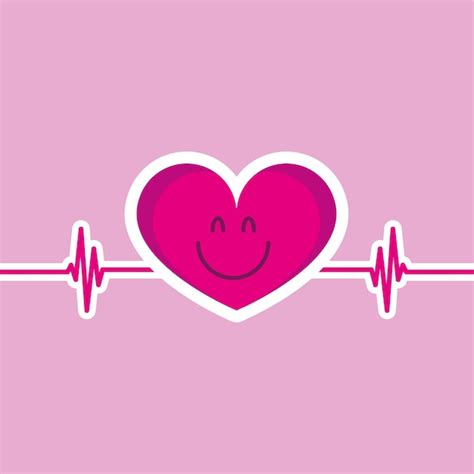 Premium Vector | Cute heart and heartbeat