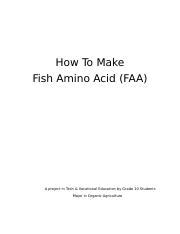 Enhancing Plant Growth With Fish Amino Acid Faa Fertilizer Course Hero