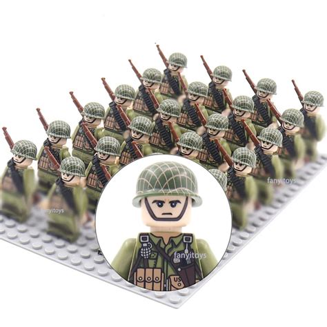 24pcsset Ww2 Military Mini German Soldier Figure Army Weapon Usa