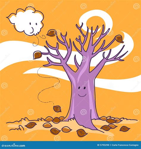 Autumn Naked Tree Stock Vector Illustration Of Wind 5795298