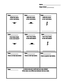 Whole Rest, Half Rest, Quarter Rest Worksheet by Little Mac Music