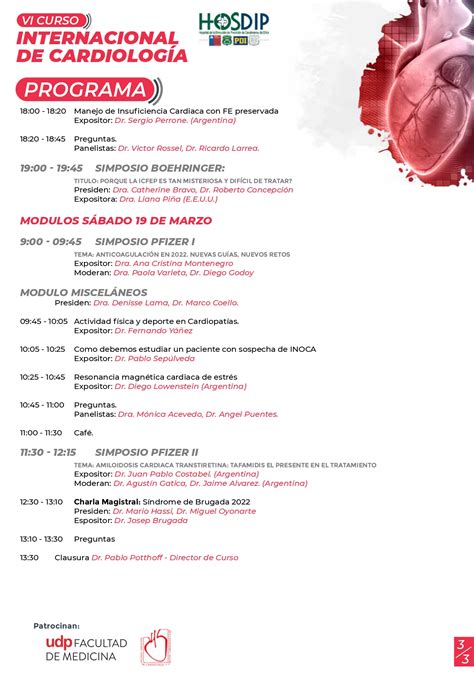 Iv Curso Internacional De Cardiolog A Programa De Anestesiolog A Y