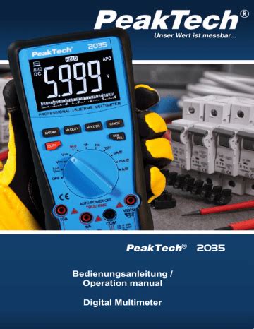 Peaktech P 2035 True RMS 1000V Digital Multimeter 6000 Counts USB