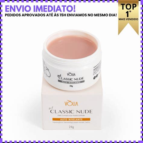 Volia Gel Alongamento Unhas Nude Classic 24g Pote Original Alta