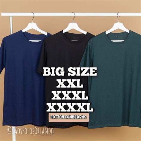 Jual Big Size Kaos Polos Jumbo Xxl Xxxl Xxxxl Unisex Kaos Polos