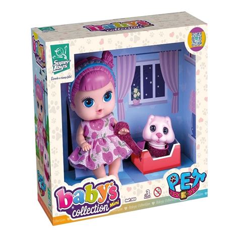 Boneca Babys Collection Mini Pet Super Toys Shopee Brasil