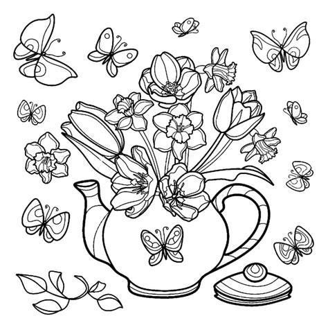 Coloriage Bouquet de Fleurs Imprimable télécharger et imprimer