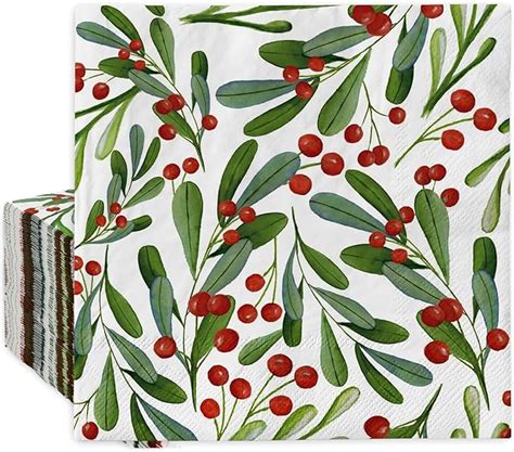 Amazon AnyDesign 80 Pack Christmas Paper Napkins Disposable