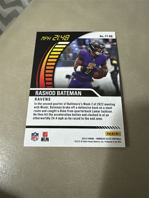 Panini Donruss Elite Full Throttle Green Ft Rb Rashod Bateman