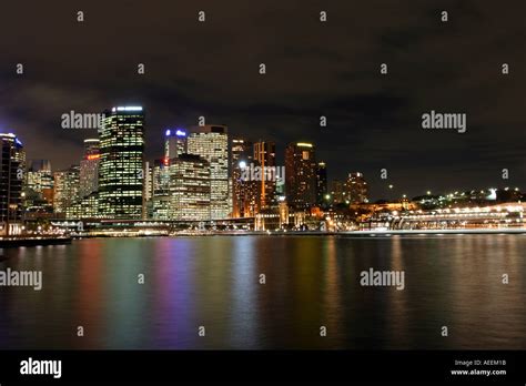 Circular Quay at Night Sydney Stock Photo - Alamy