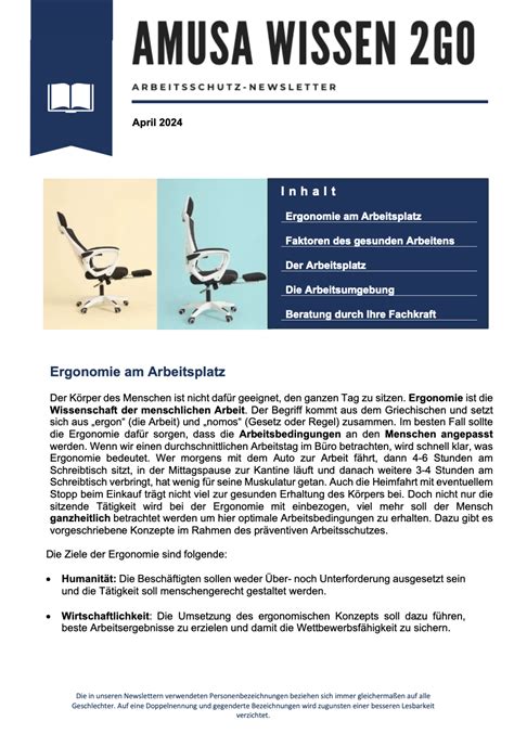 Ergonomie Am Arbeitsplatz AMUSA GmbH Arbeitsmedizin Arbeitssicherheit