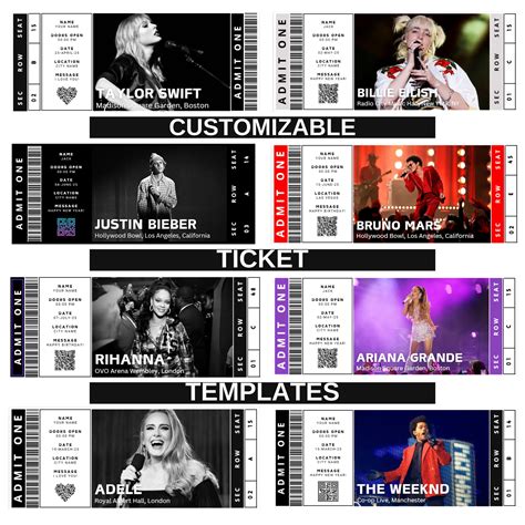 Editable Concert Ticket Template | Custom Concert Ticket | Printable