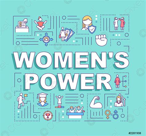 Womens Power Word Concepten Banner Vrouwelijke Bevestiging Motivatie