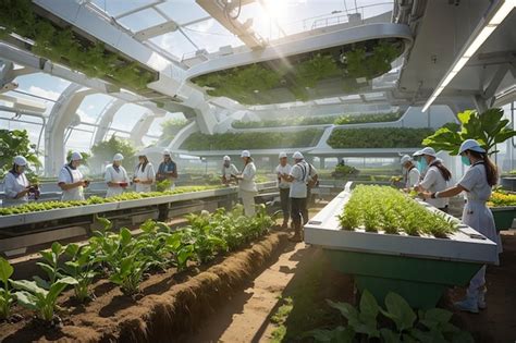 Premium Ai Image Sustainable Agriculture In Futuristic Science