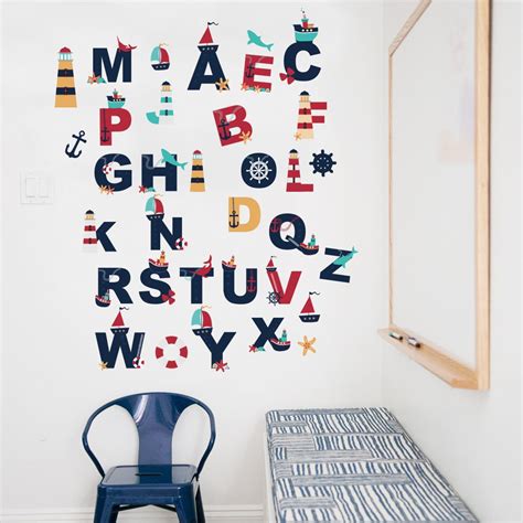 Nursery Alphabet Alphabet Wall Decal Upper-case Alphabet - Etsy